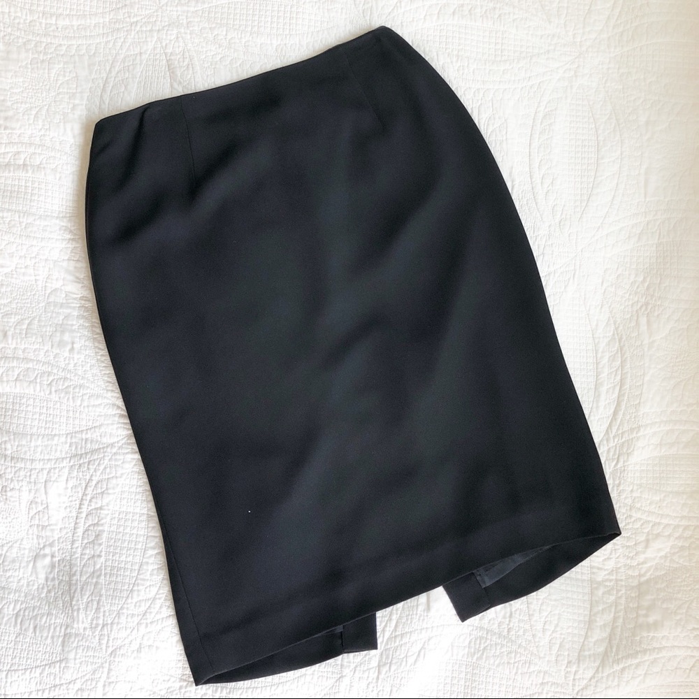 LOFT Black Pencil Skirt with Back Slit | Sz 10